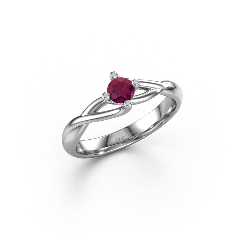 Bague de fiançailles Paulien 950 platine rhodolite 4 mm
