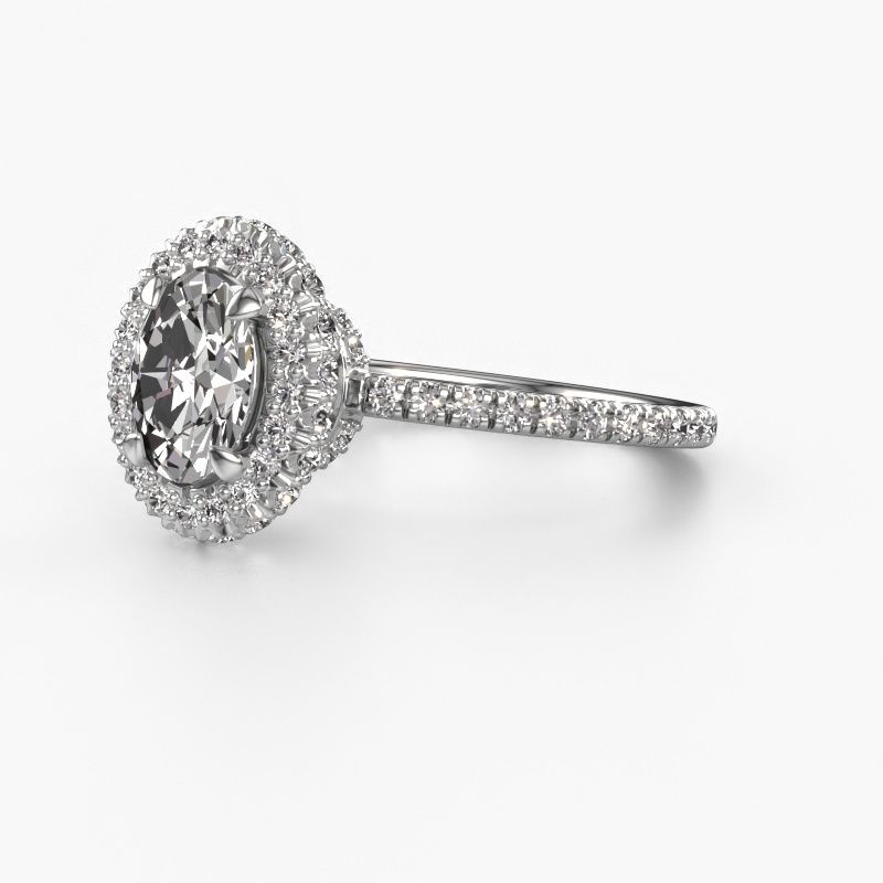 Image of Engagement ring Talitha OVL 950 platinum zirconia 7x5 mm
