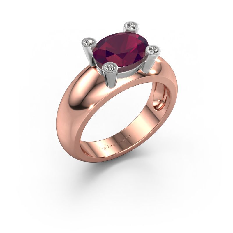 Ring Tamara OVL 585 Roségold Rhodolit 9x7 mm