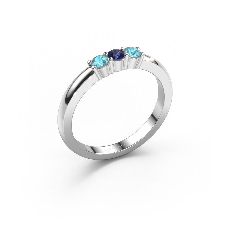 Bague Yasmin 3 950 platine saphir 3 mm