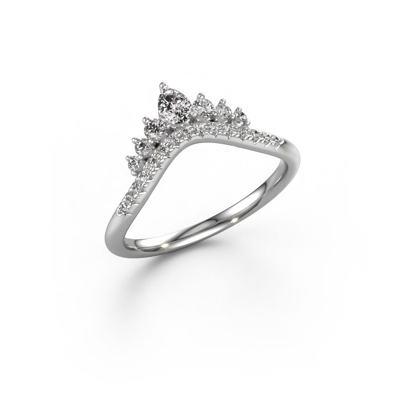 Vorsteckring Crown A 585 Weißgold Diamant 0.43 crt
