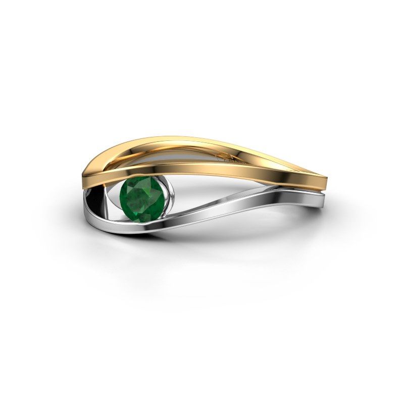 Image of Ring Sigrid 1<br/>585 white gold<br/>Emerald 4 mm