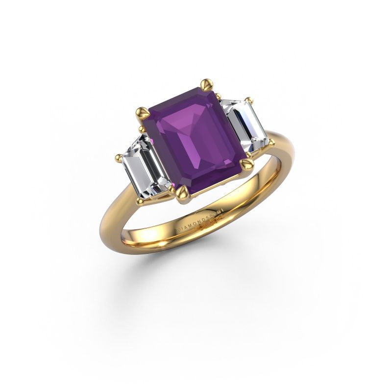 Engagement ring Maggie EME 585 gold amethyst 9x7 mm