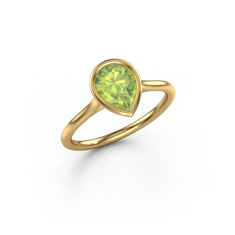 Bague de fiançailles Lavon Per 585 or jaune péridot 8x6 mm