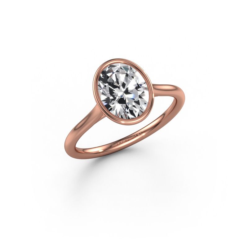 Engagement ring Lavon OVL 585 rose gold lab-grown diamond 1.80 crt