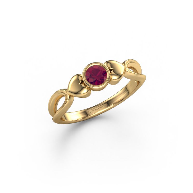 Ring Lorrine 585 goud rhodoliet 4 mm