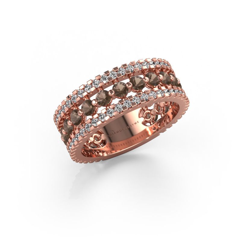 Bague Elizbeth 2 585 or rose quartz fumé 2.4 mm
