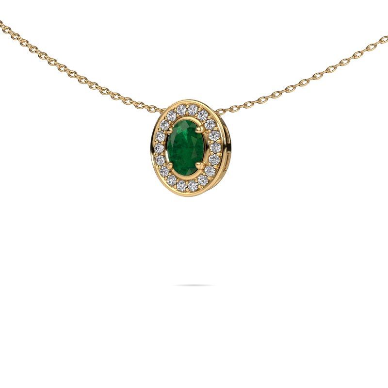 Kette Madelon 585 Gold Smaragd 6x4 mm