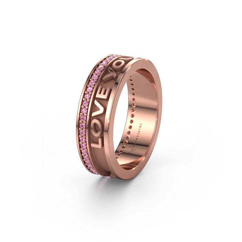 Trouwring Namering 2 585 rosé goud ±6x2 mm