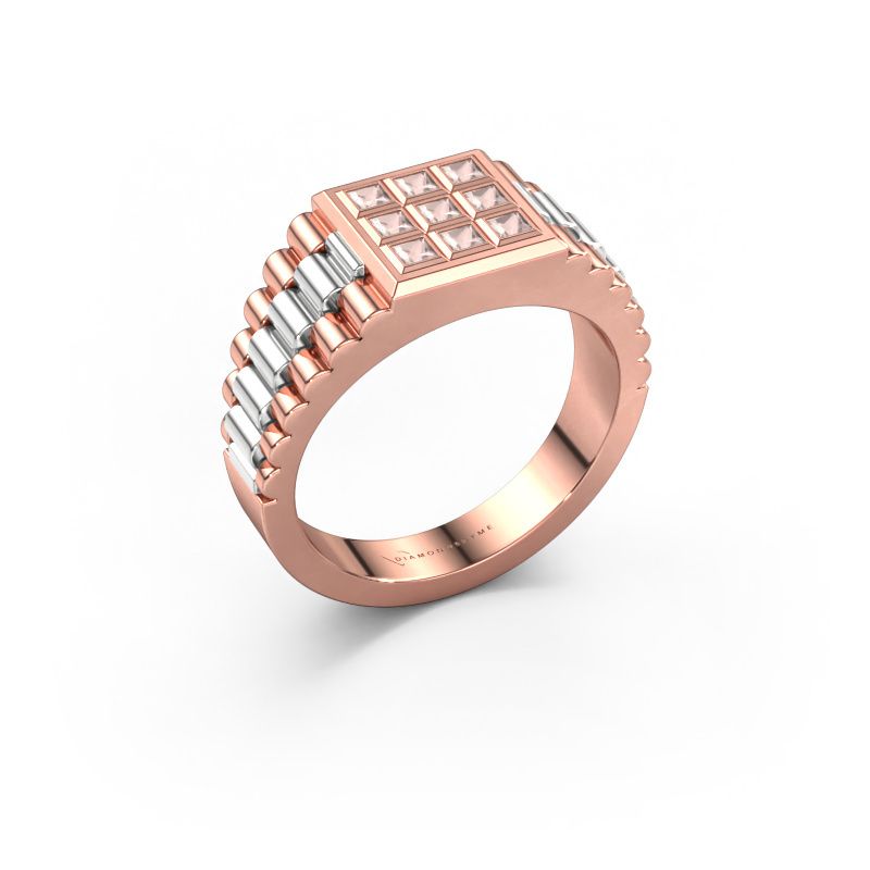 Men's ring Chavez 585 rose gold morganite champagne 2 mm