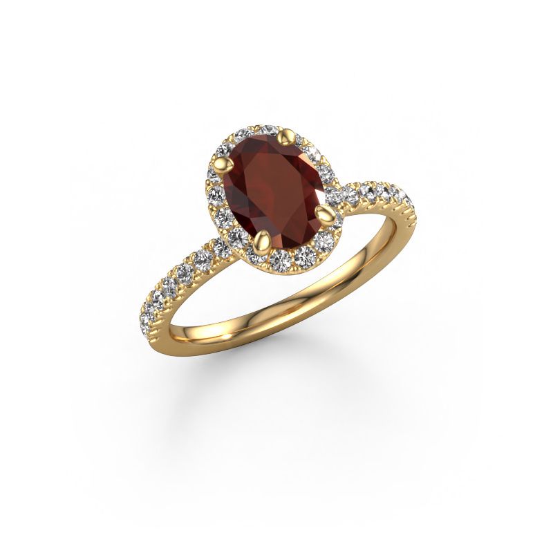Engagement ring Miranda OVL 585 gold garnet 8x6 mm