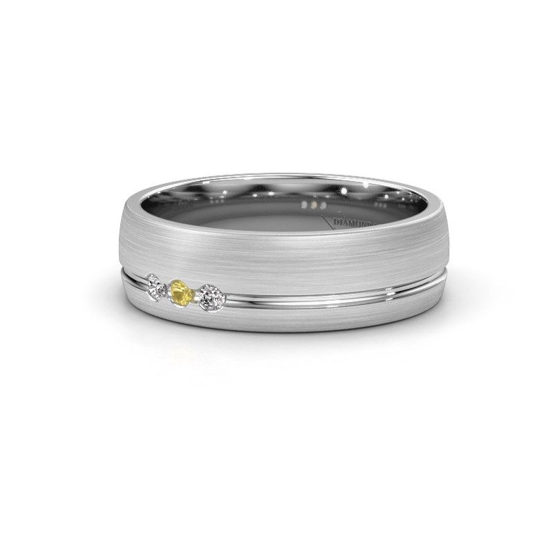 Image of Wedding ring WH0322L25AM<br/>950 platinum ±6x1.7 mm<br/>Yellow sapphire