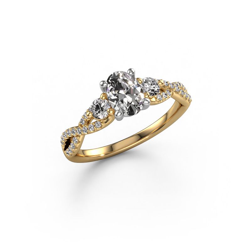 Engagement ring Marilou OVL 585 gold lab-grown diamond 1.16 crt
