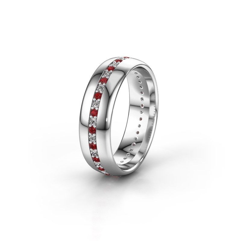 Image of Wedding ring WH0203L36AP<br/>950 platinum ±6x1.7 mm<br/>Ruby