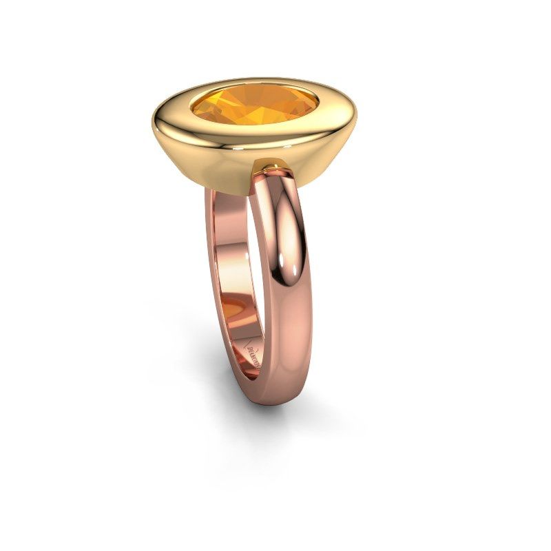Afbeelding van Ring Selene 1 585 rosé goud citrien 9x7 mm