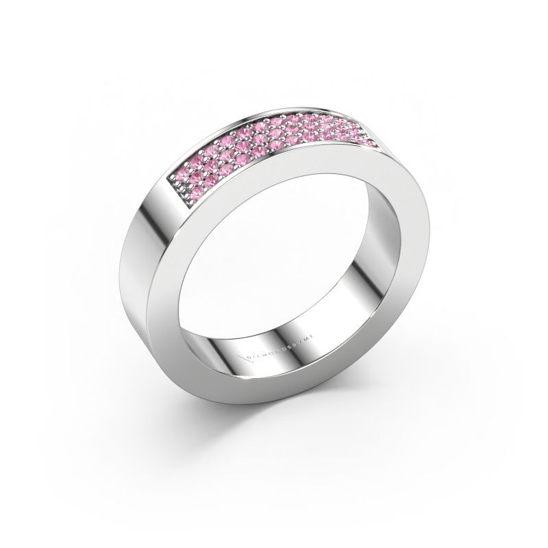 Ring Lindsey 1 585 white gold pink sapphire 1.1 mm