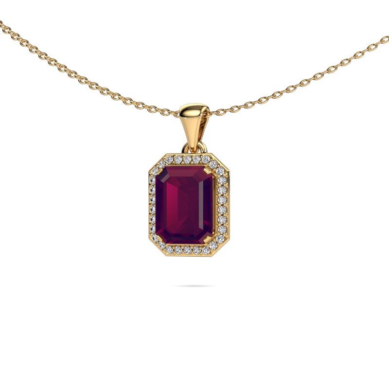 Hanger Dodie 585 goud rhodoliet 8x6 mm