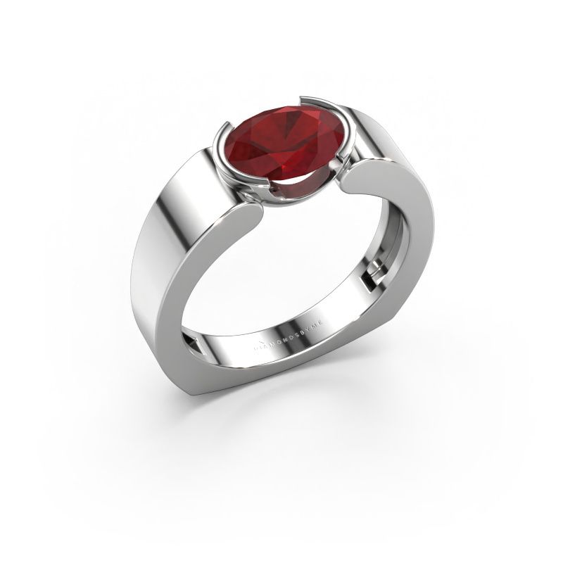 Ring Tonya 950 platina robijn 8x6 mm