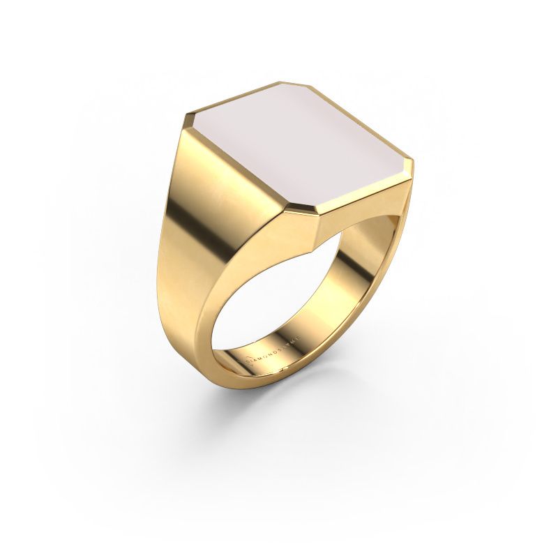 Chevalière Lars 4 585 or jaune nicolo rouge 15x12 mm
