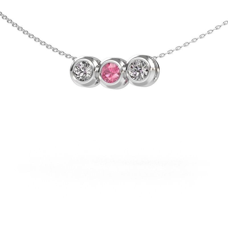 Kette Kim 3 585 Weißgold Pink Saphir 4 mm