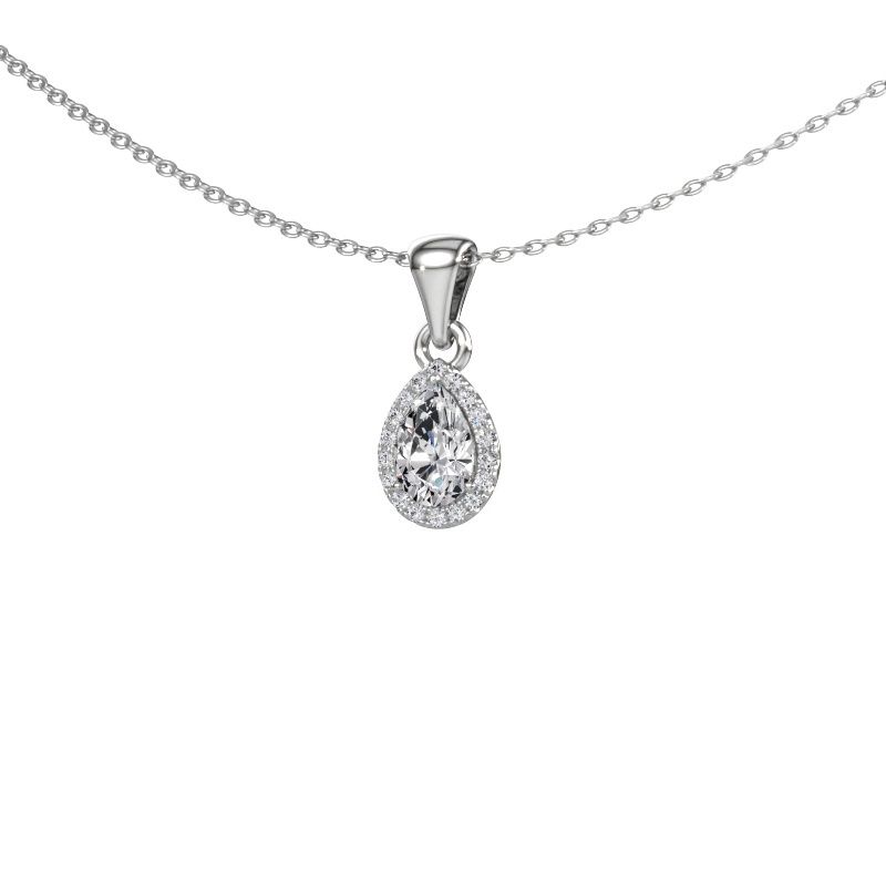 Pendentif Seline per 585 or blanc diamant 0.45 crt