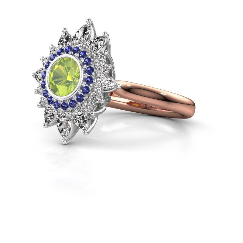 Image of Engagement ring Tianna 585 rose gold peridot 5 mm