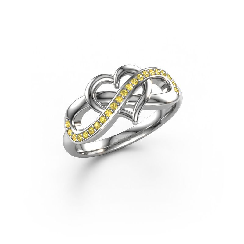 Bague Yael 585 or blanc saphir jaune 1.1 mm