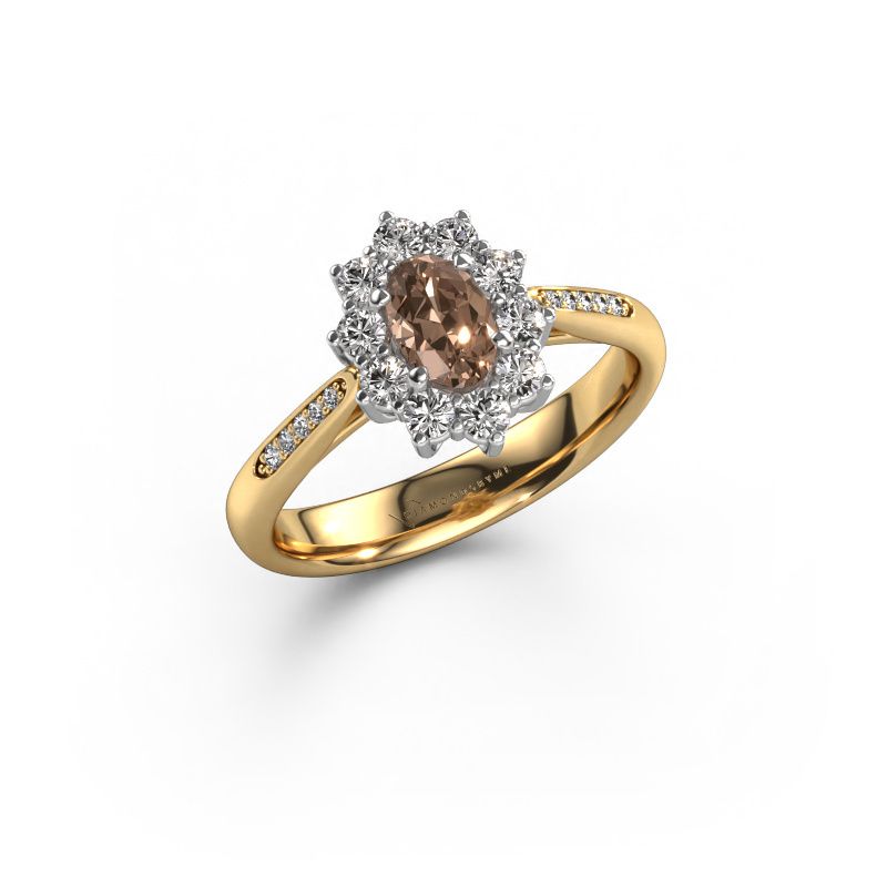 Verlovingsring Leesa 2 585 goud bruine diamant 0.40 crt