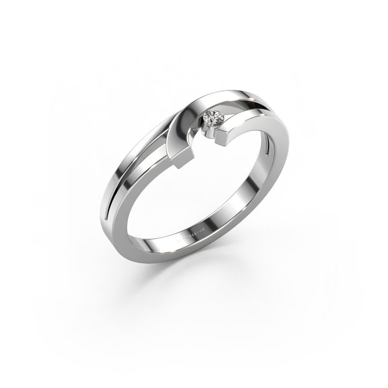 Ring Yentl 585 hvitt gull diamant 0.03 crt