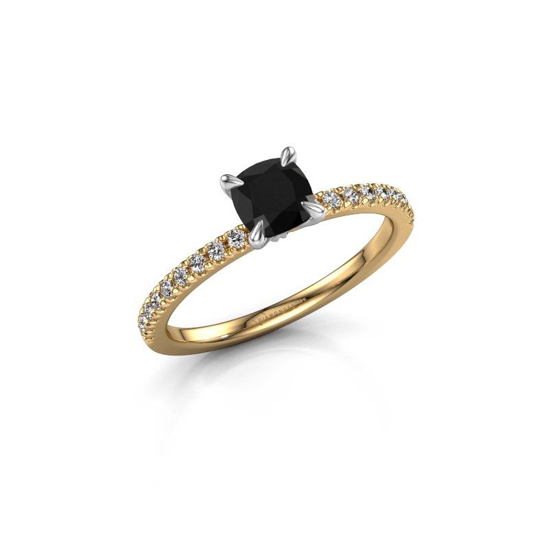 Afbeelding van Verlovingsring Crystal CUS 2 585 goud zwarte diamant 0.880 crt