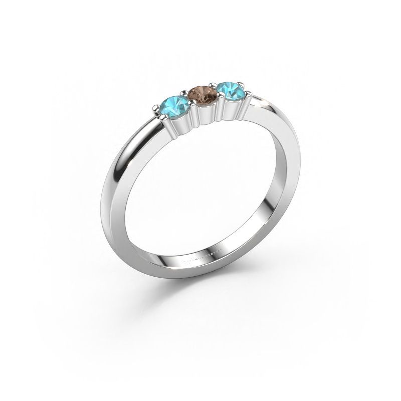 Ring Yasmin 3 950 platinum brown diamond 0.30 crt