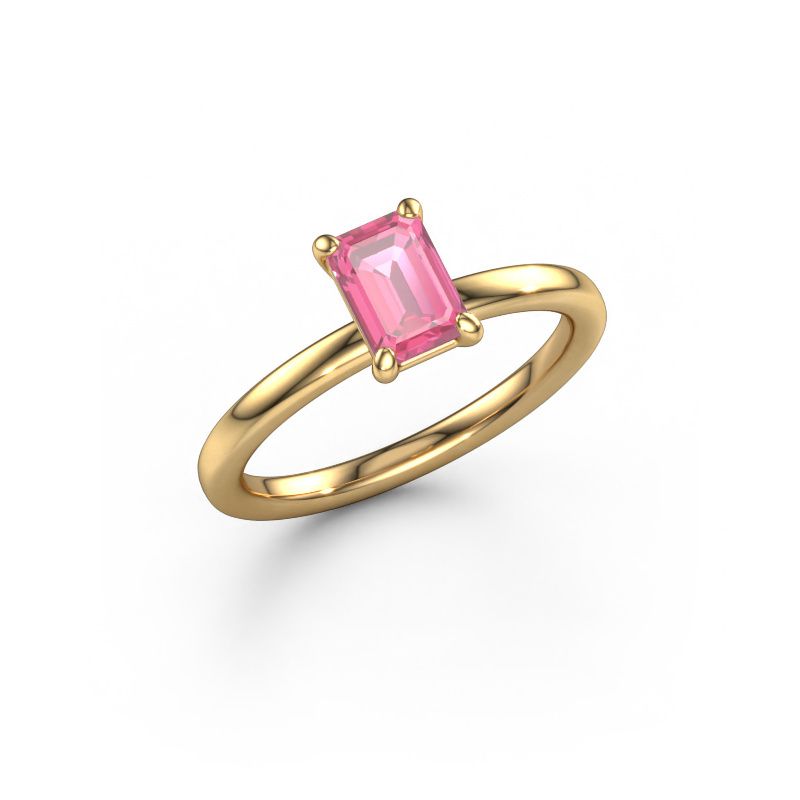 Engagement ring Simone EME 1 585 gold pink sapphire 6.5x4.5 mm
