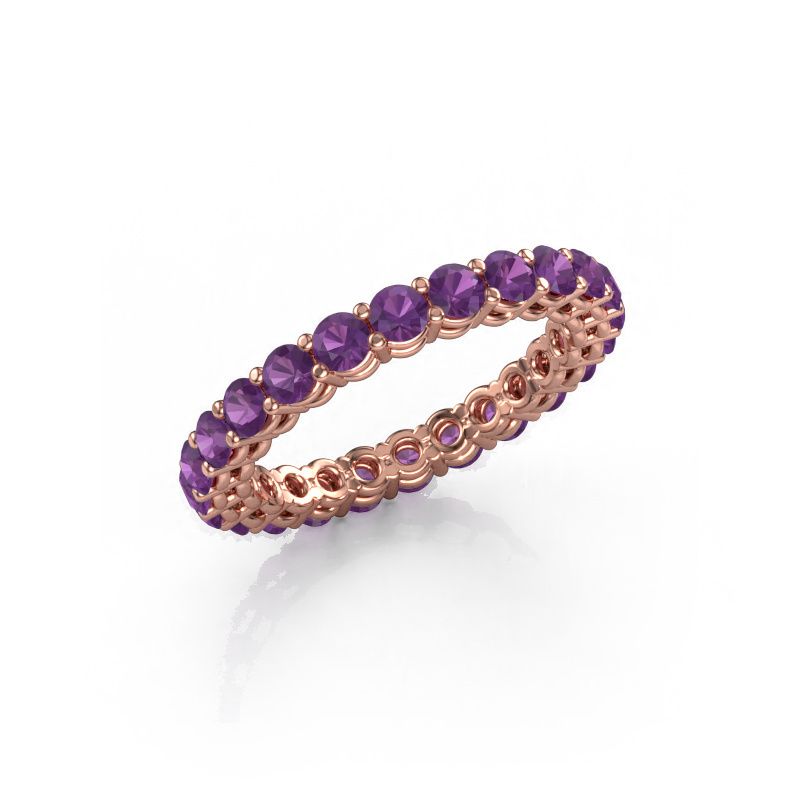 Stackable ring Michelle full 2.7 585 rose gold amethyst 2.7 mm