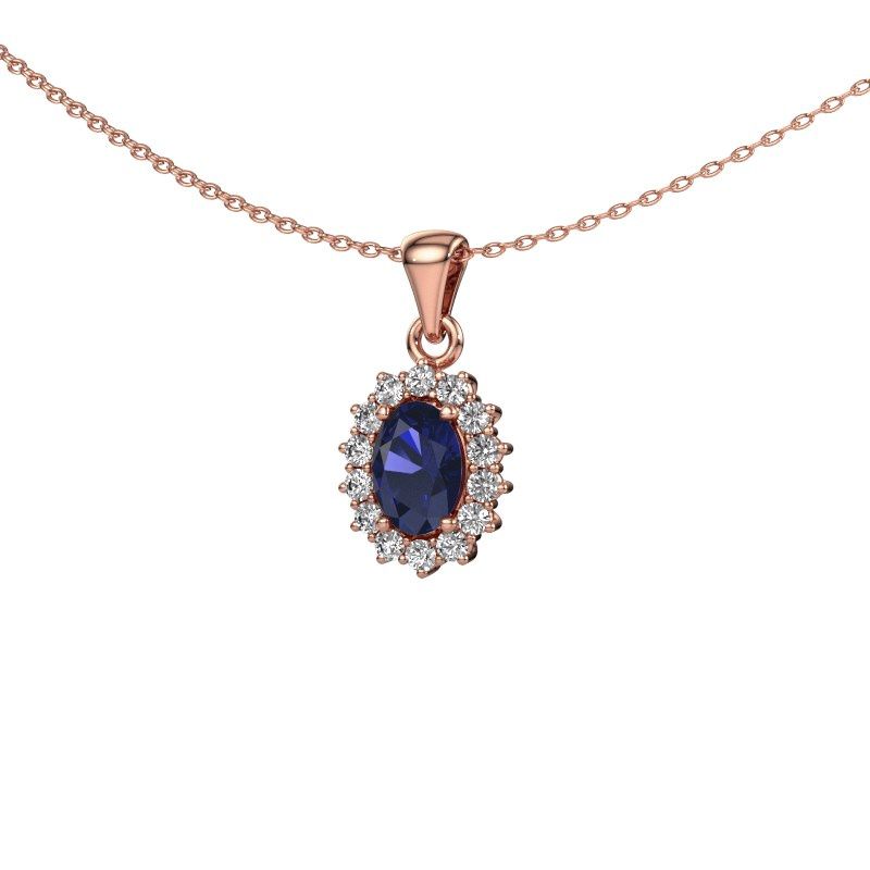 Pendant Margien 585 rose gold sapphire 7x5 mm