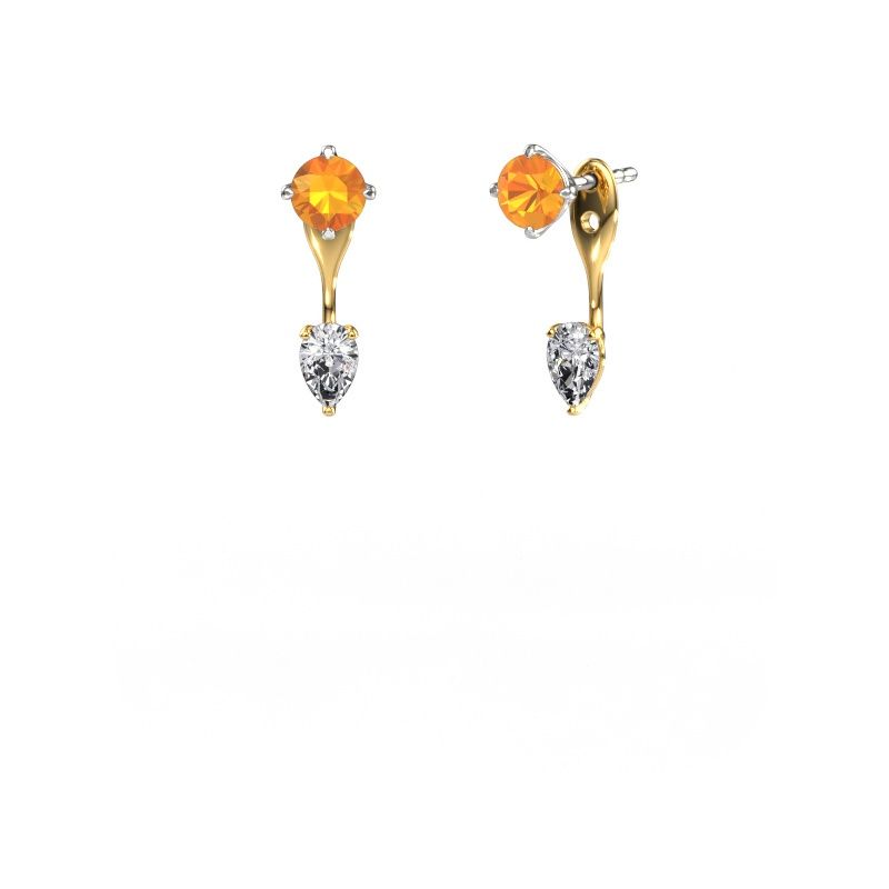 Ohrhänger Kate RND-PER 585 Weißgold Citrin 5 mm