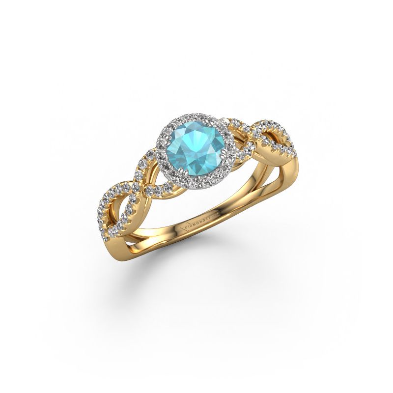 Engagement ring Dionne rnd 585 gold blue topaz 5 mm
