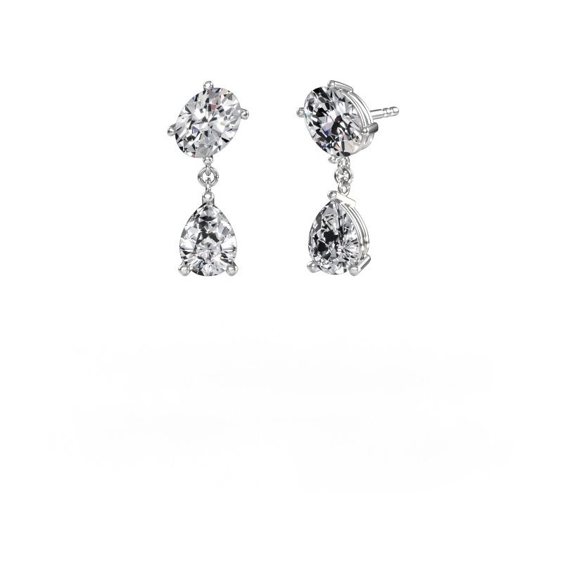 øredobber Toi et Moi OVL-PER 585 hvitt gull lab-diamant 4.20 crt