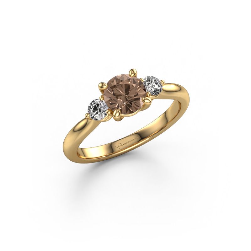 Verlovingsring Lieselot RND 585 goud bruine diamant 1.30 crt
