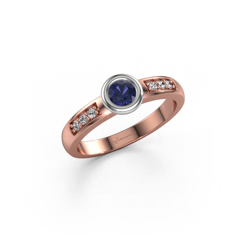 Engagement ring Lieke 585 rose gold sapphire 4 mm