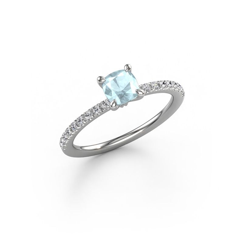 Bague de fiançailles Crystal CUS 2 950 platine aigue-marine 5 mm