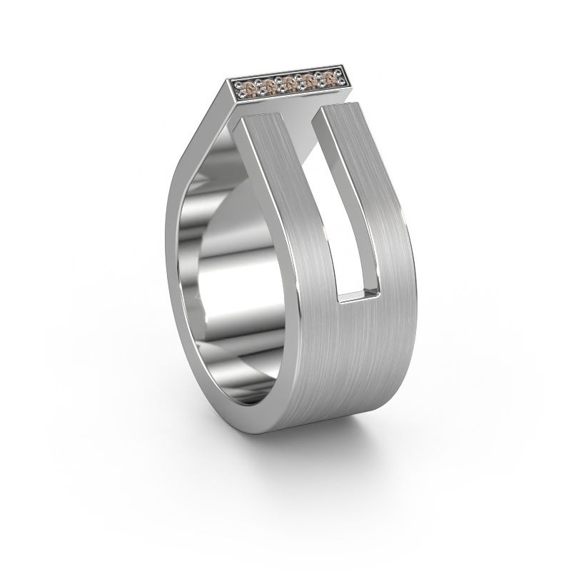 Weddings ring WH2090L19C 950 platinum brown diamond ±10x2.2 mm