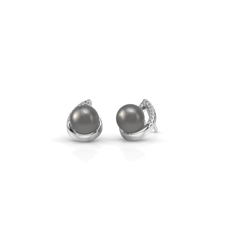 Ohrringe Kaira 950 Platin Grau Perl 7 mm