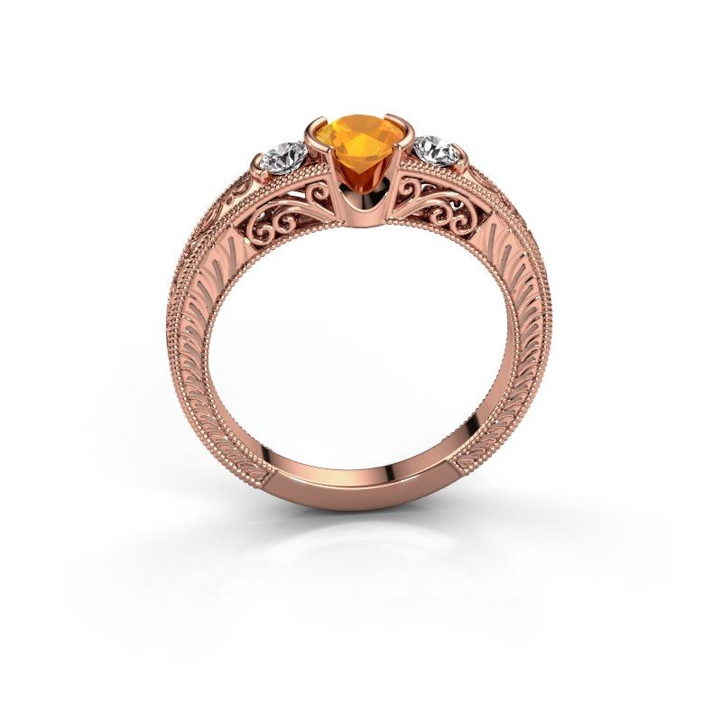 Afbeelding van Promise ring Tasia<br/>585 rosé goud<br/>Citrien 5 mm