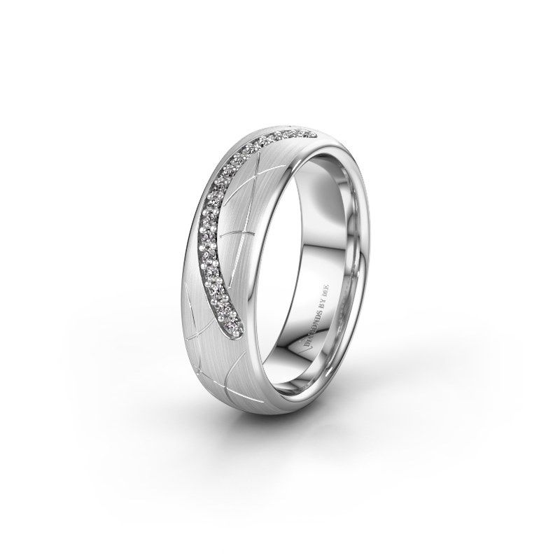 Image of Wedding ring WH2060L36CM<br/>585 white gold ±6x2.2 mm<br/>Zirconia