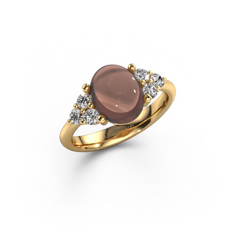 Ring Clarice 585 gold smokey quartz 10x8 mm
