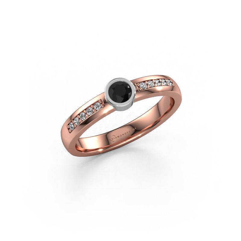 Ring Ise 2 585 Roségold Schwarz Diamant 0.50 crt