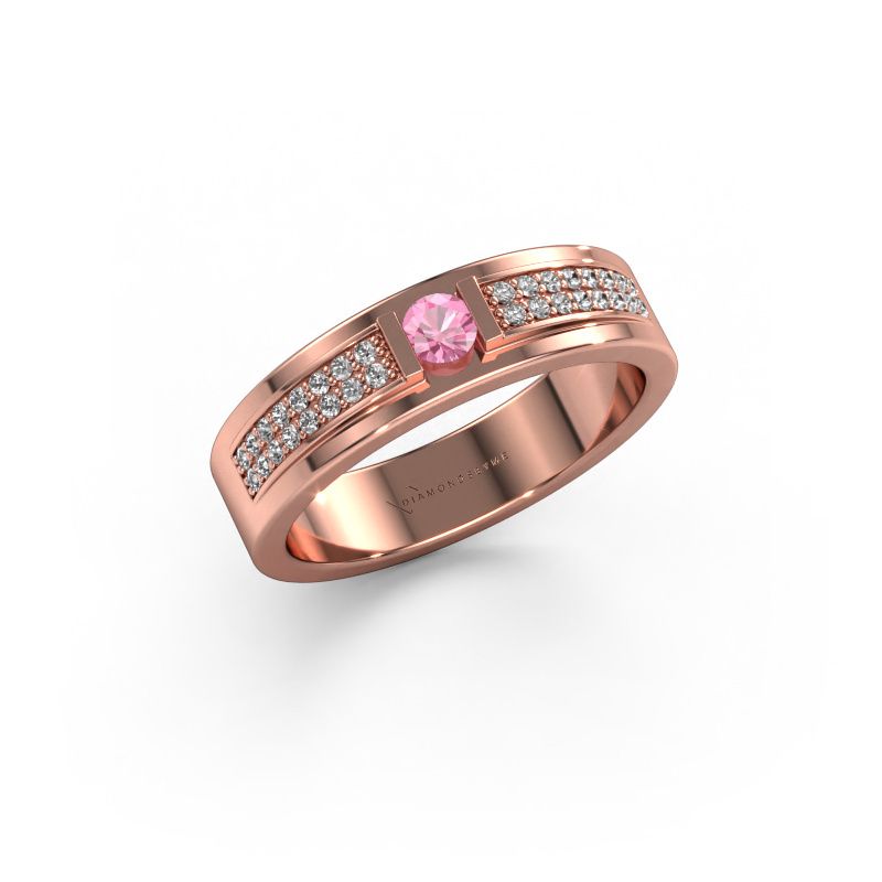 Ring Mable 585 rosé goud roze saffier 3 mm