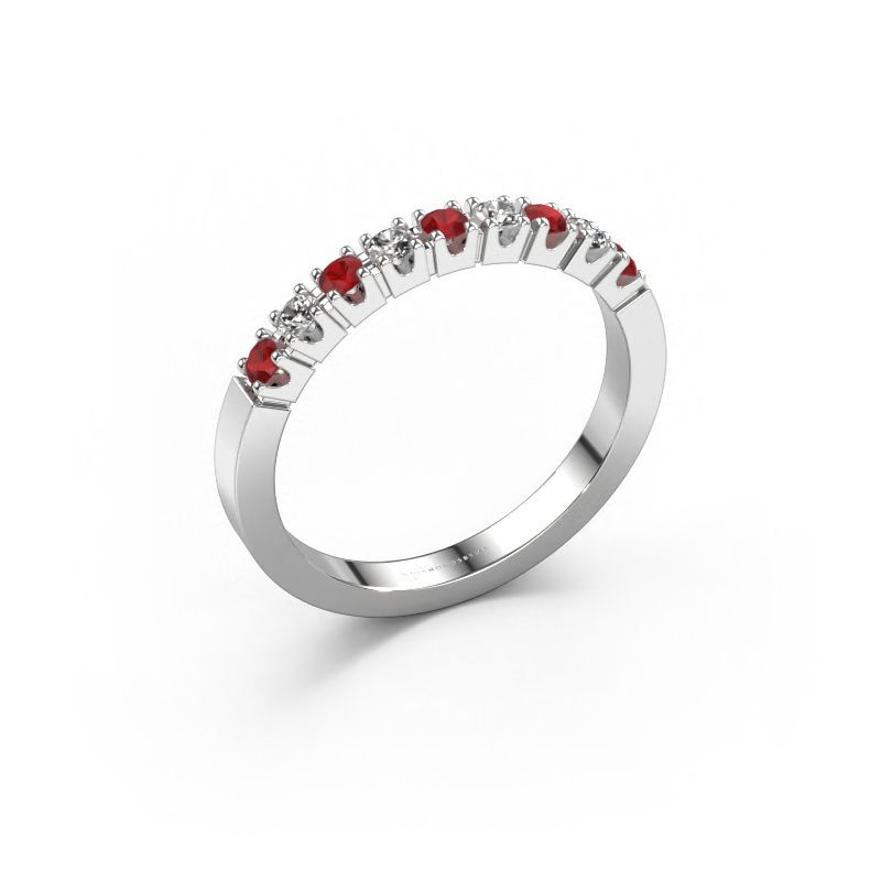 Ring Dana 9 950 platina robijn 2 mm