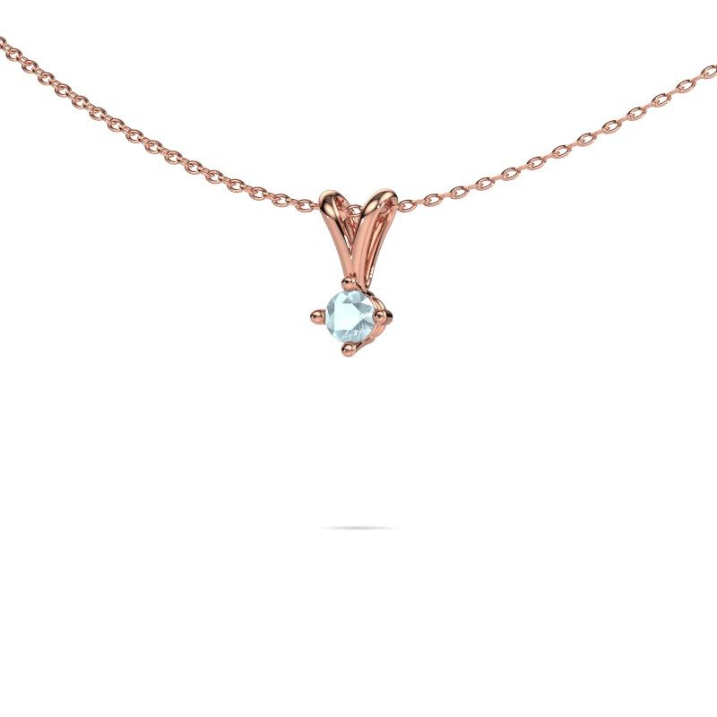 Pendant Jannette 585 rose gold aquamarine 4 mm