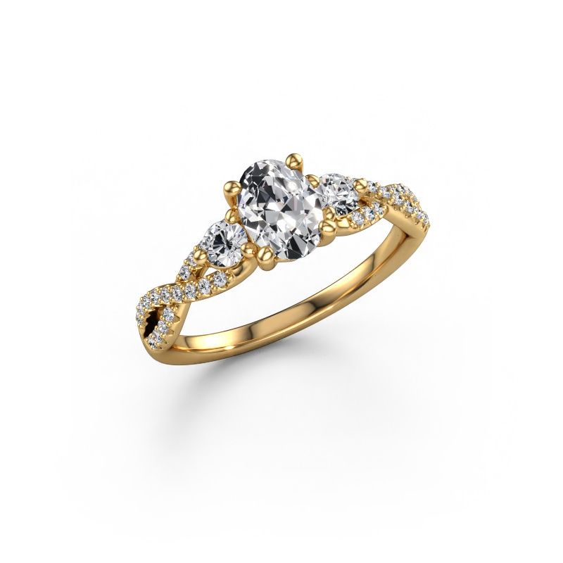 Engagement ring Marilou OVL 585 gold lab grown diamond 1.060 crt